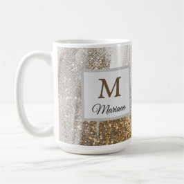 Luxuriöse Marmor Gold blickt weiß und grau Kaffeetasse