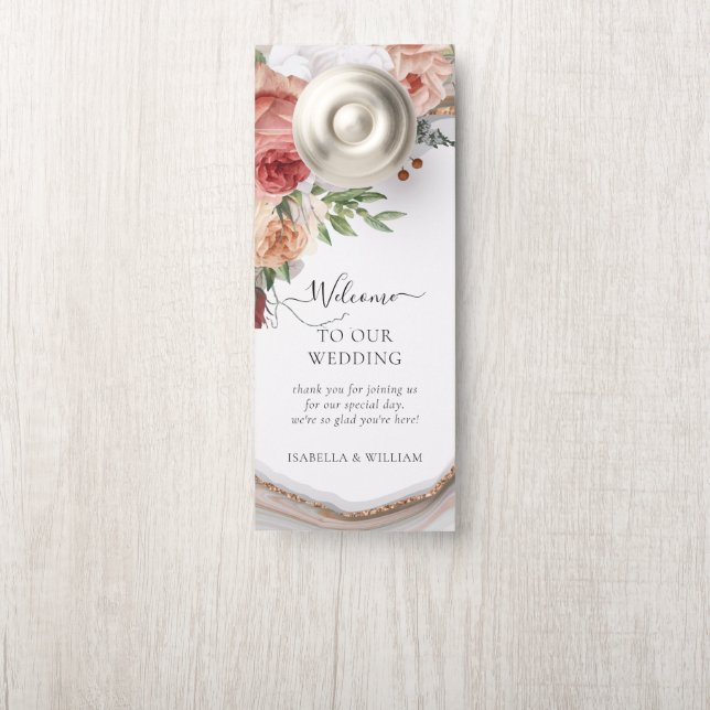 Luxuriöse Marmor Hochzeit Willkommen und nicht stö Türanhänger (Auf Knauf)