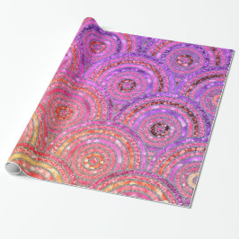 Luxuriöse Metallfolien Glitzer Pink Gold Dots Circ Geschenkpapier