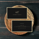 Luxuriöse Minimal Monogram Black Chic Stilvoll Visitenkarte<br><div class="desc">Diese elegante und stilvolle,  moderne,  schwarze Monogramm Visitenkarte ist ein raffiniertes minimalistisches Design,  das Ihr Monogramm in einem handgeschriebenen Skript mit eleganter Serifentypografie kombiniert. Der dünne schwarze Rahmen unterstreicht das klassische,  zeitlose Ambiente dieses Layouts.</div>