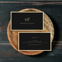 Luxuriöse Minimal Monogram Black Chic Stilvoll