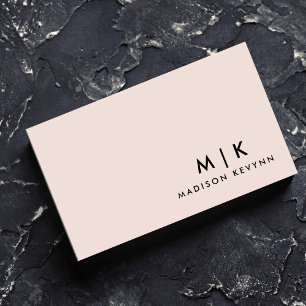 Luxuriöse Minimal Monogram Rosa Chic Stilvoll Visitenkarte