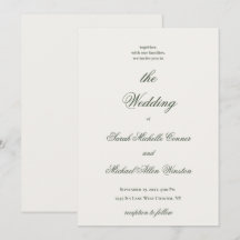 Luxuriöse Minimalistische Dunkelgrüne Hochzeitsein