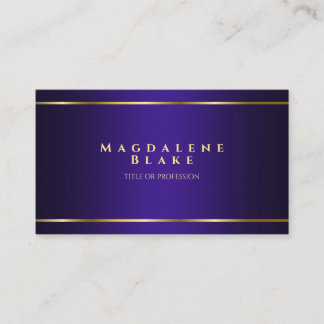 Luxuriöse Minimalistische Lila Gold Business Card Visitenkarte