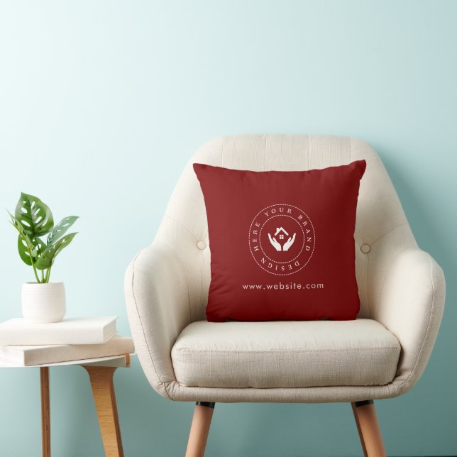 Luxuriöse Minimalistische Logo-Werbemarke Kissen (Stuhl )
