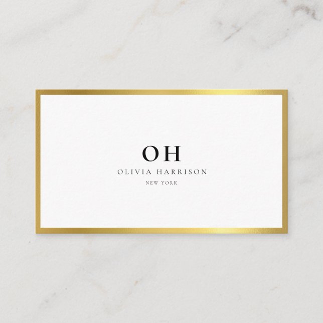 Luxuriöse Minimalistische Metallic Gold Business C Visitenkarte (Vorderseite)