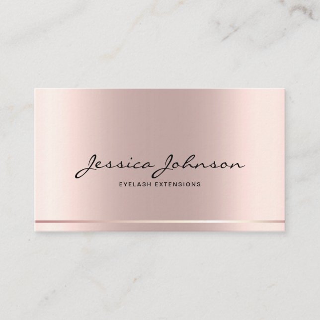 Luxuriöse Minimalistische Rosegold Eyelash Lashes Visitenkarte (Vorderseite)
