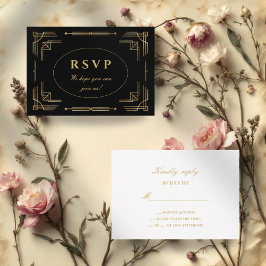 Luxuriöse moderne Art Deco RSVP Card