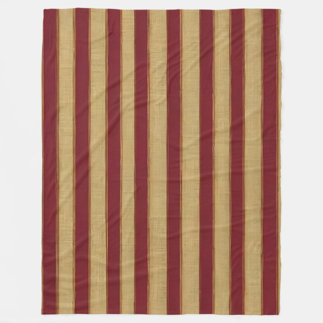 Luxuriöse moderne Burgundy Gold Linen Collection Fleecedecke (Vorderseite)