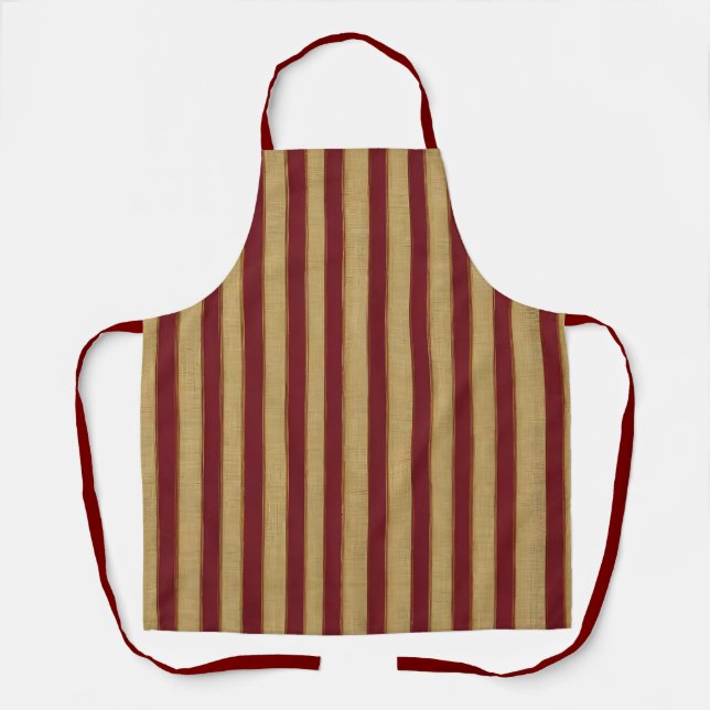 Luxuriöse moderne Burgundy Gold Linen Collection Schürze (Vorderseite)