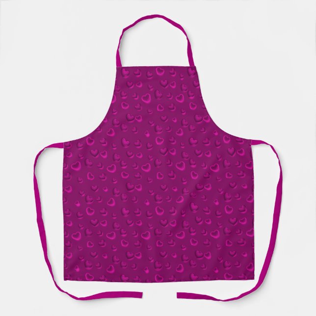 Luxuriöse Moderne Elegante Glitzer Rosa Herz Schürze (Vorderseite)