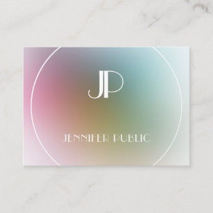 Luxuriöse moderne, elegante monogram-farbenfrohe V Visitenkarte