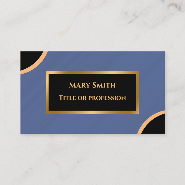 Luxuriöse moderne Gold Blue Marble Business Card Visitenkarte (Vorderseite)