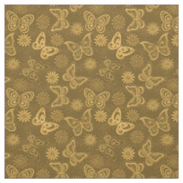 Luxuriöse moderne Gold Natural Floral Butterfly Stoff