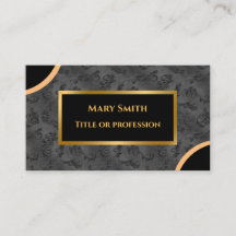 Luxuriöse moderne Gold Silver Damask Business Card