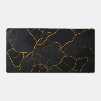 Luxuriöse moderne goldene schwarze Textur Muster Schreibtischunterlage