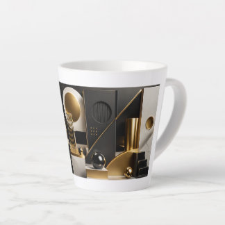 Luxuriöse moderne Komposition: Gold, schwarzes Ges Milchtasse