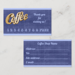 Luxuriöse moderne, kostenfreie Blue Jeans Kaffee Visitenkarte