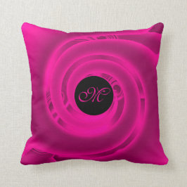 Luxuriöse moderne Neon Pink Abstrakte florale Rose Kissen