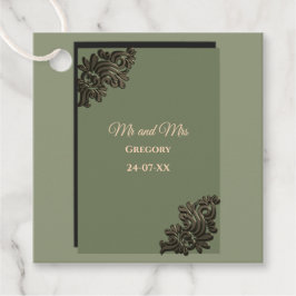 Luxuriöse moderne Sage green & gold Classic Imitat Geschenkanhänger