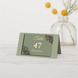 Luxuriöse moderne Sage Green & Gold Imitate metall Platzkarte