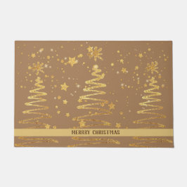 Luxuriöse moderne Weihnachten Traditionelles Gold  Fußmatte
