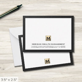 Luxuriöse Monogram Financial Planner Note Card Mitteilungskarte