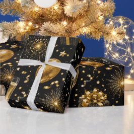 Luxuriöse Neujahrsfeier Muster Geschenkpapier