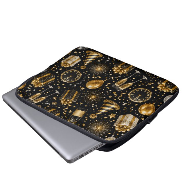 Luxuriöse Neujahrsfeier Muster Laptopschutzhülle (Vorne Knopf)