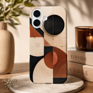 Luxuriöse neutrale geometrische Ästhetik iPhone 16 Hülle