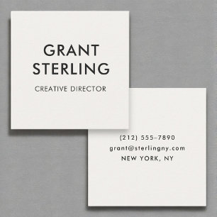 Luxuriöse neutrale moderne Minimal Typografie Quadratische Visitenkarte