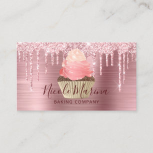 Luxuriöse Niedliche Pink Cupcake Bäckerei Süßigkei Visitenkarte