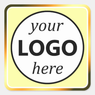 Luxuriöse orange gelbe Farbe strahlt hier Ihr Logo Quadratischer Aufkleber