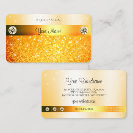 Luxuriöse Orange Glitzer Sparkling Stars und Diama Visitenkarte