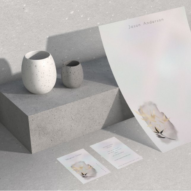 Luxuriöse Pearl Golden Bamboo Business Card Visitenkarte (Von Creator hochgeladen)