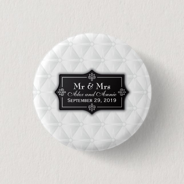 Luxuriöse Personalisierte Hochzeitsknöpfe Button (Vorderseite)