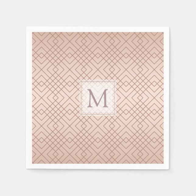 Luxuriöse Personalisierte Muster Rose Gold Serviette (Vorderseite)