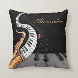 Luxuriöse Personalisierte Saxophone Klaviermusik Kissen