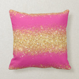 Luxuriöse Pink Gold Glitzer Kissen
