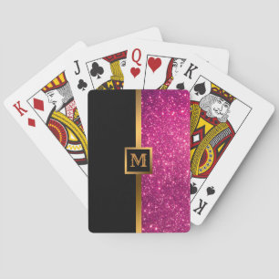 Luxuriöse Pink Gold Glitzer Spielkarten