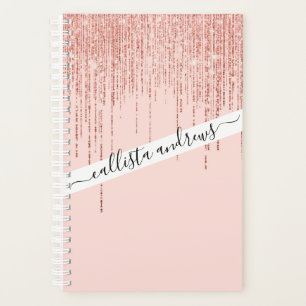 Luxuriöse Pink Rose Gold Funkelnd Glitzer Fringe Planer