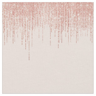 Luxuriöse Pink Rose Gold Funkelnd Glitzer Fringe Stoff