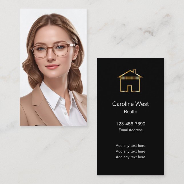 Luxuriöse Portrait Silk Style Business Cards Visitenkarte (Vorne/Hinten)