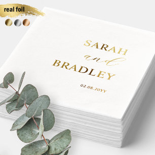 Luxuriöse, reale Foil Custom Wedding Servietten Mit Folie