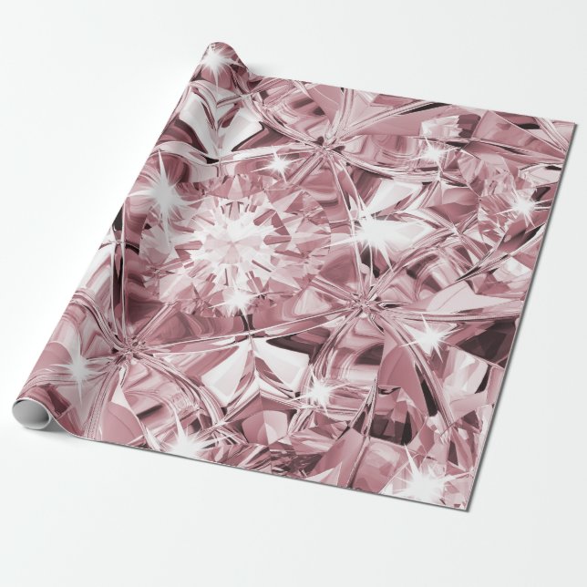 Luxuriöse realistische Diamond Textur Elegantes Ro Geschenkpapier (Ungerollt)