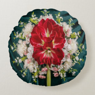 Luxuriöse Red Amaryllis Floral Throw Kissen Abdeck
