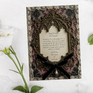 Luxuriöse Rokoko-Victorian-Spitze-Gotik-Hochzeit  Dankeskarte