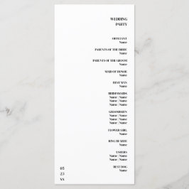 Luxuriöse romantische Blüh Calligraphy Wedding Gol Programm