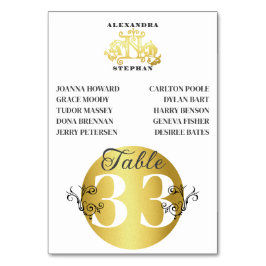 Luxuriöse romantische Blüh Calligraphy Wedding Gol Tischnummer