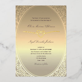 Luxuriöse romantische Goldhochzeit Folieneinladung